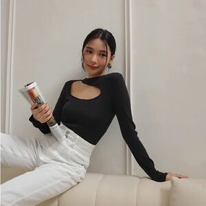 Elegant Black Asymmetrical Top